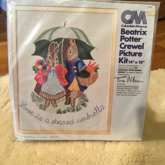 Vintage CM Beatrix Potter Crewel Picture Kit - Picture 2 of 7